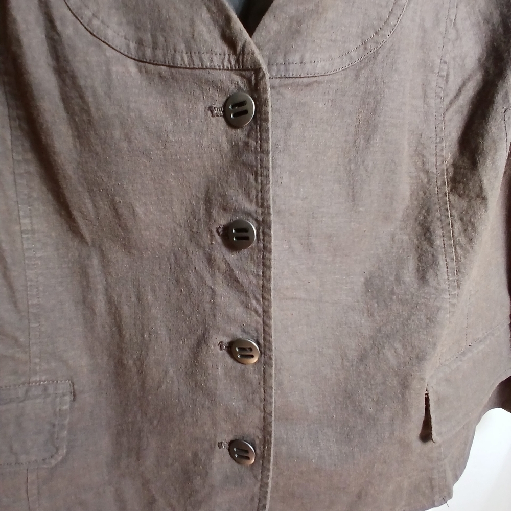 #478 Women's Brown Lane Bryant Button Down Vest Size 28 - Picture 4 of 16